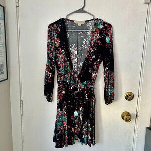 LOVESTITCH Black Wrap Mini Dress